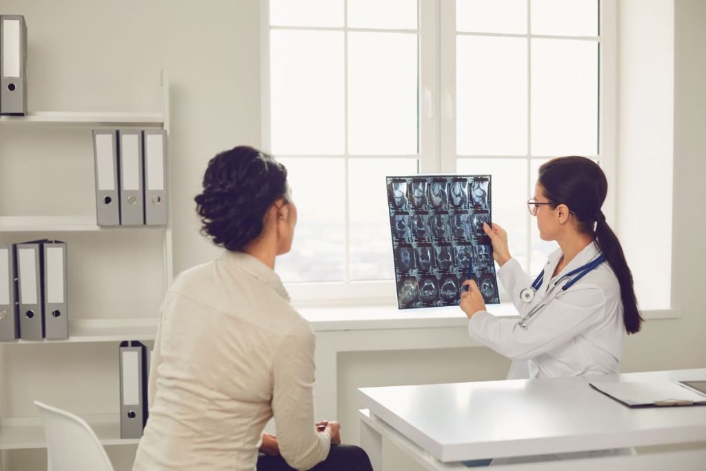 Doctor explaining MRI results to a patient